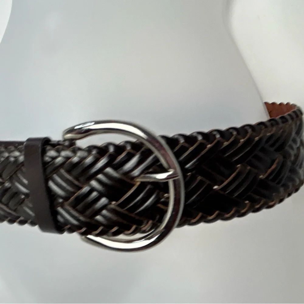 Happy Time Brown Leather Weave‎ Belt